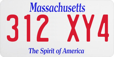 MA license plate 312XY4