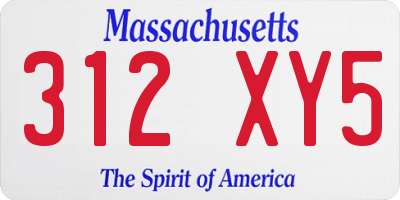 MA license plate 312XY5