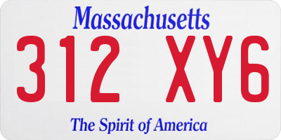 MA license plate 312XY6