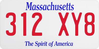 MA license plate 312XY8