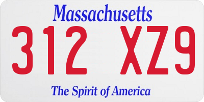 MA license plate 312XZ9