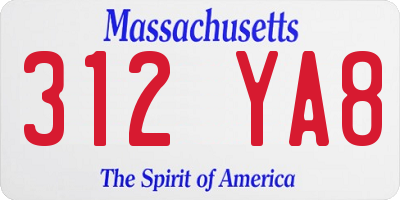 MA license plate 312YA8