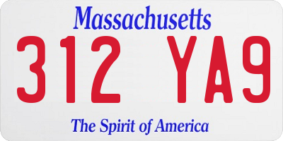 MA license plate 312YA9