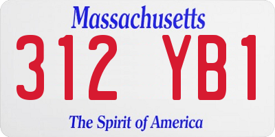 MA license plate 312YB1