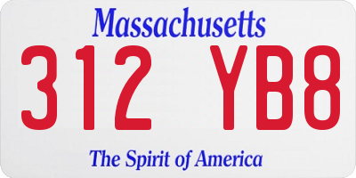 MA license plate 312YB8