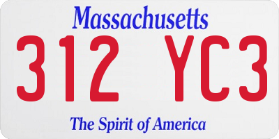 MA license plate 312YC3