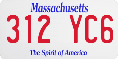 MA license plate 312YC6