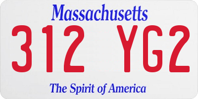 MA license plate 312YG2