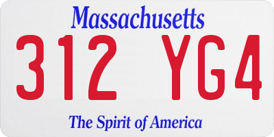 MA license plate 312YG4
