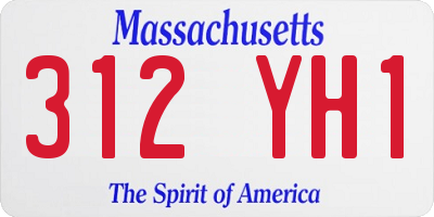 MA license plate 312YH1