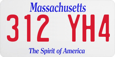 MA license plate 312YH4