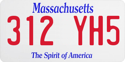 MA license plate 312YH5