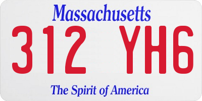 MA license plate 312YH6