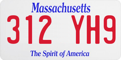 MA license plate 312YH9