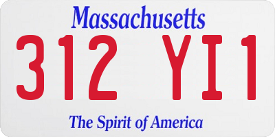 MA license plate 312YI1