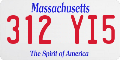 MA license plate 312YI5