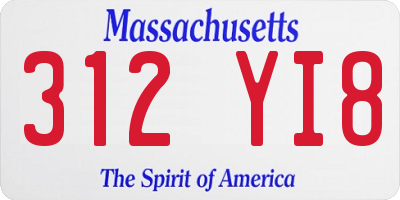 MA license plate 312YI8