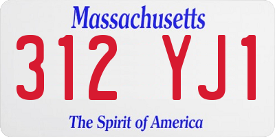 MA license plate 312YJ1
