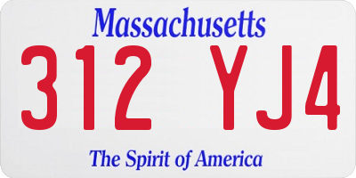 MA license plate 312YJ4