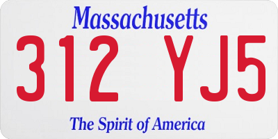 MA license plate 312YJ5