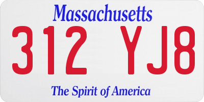 MA license plate 312YJ8
