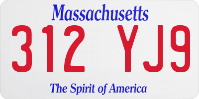 MA license plate 312YJ9