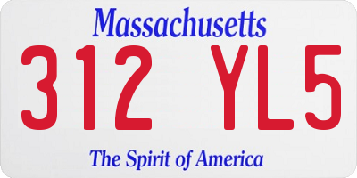 MA license plate 312YL5