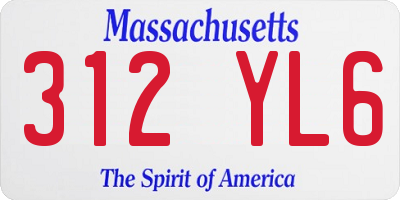 MA license plate 312YL6