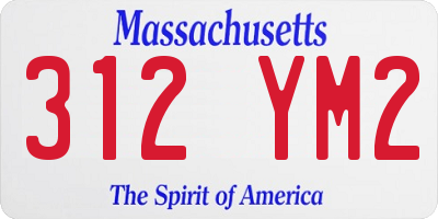 MA license plate 312YM2