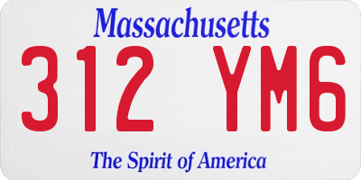MA license plate 312YM6