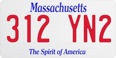 MA license plate 312YN2