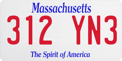 MA license plate 312YN3