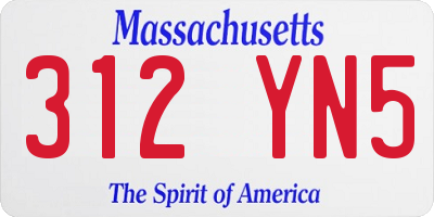 MA license plate 312YN5