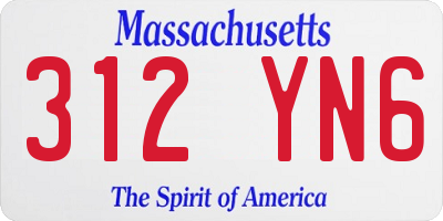MA license plate 312YN6