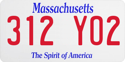 MA license plate 312YO2