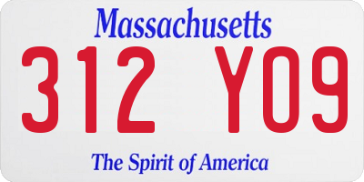 MA license plate 312YO9