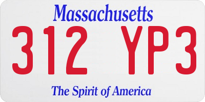 MA license plate 312YP3