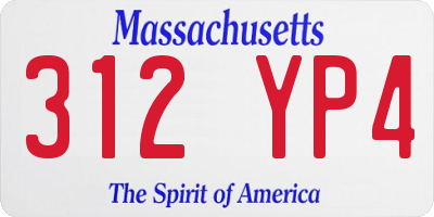 MA license plate 312YP4