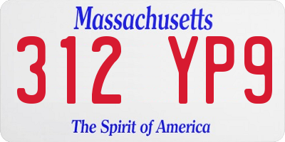 MA license plate 312YP9