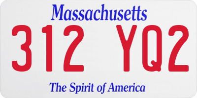 MA license plate 312YQ2
