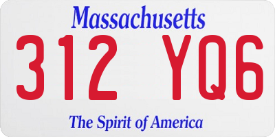 MA license plate 312YQ6
