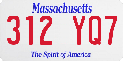 MA license plate 312YQ7