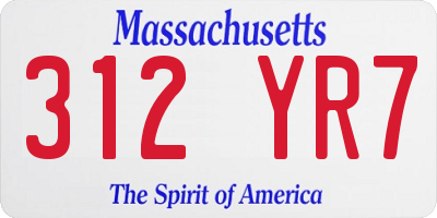 MA license plate 312YR7