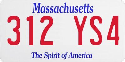 MA license plate 312YS4