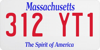 MA license plate 312YT1