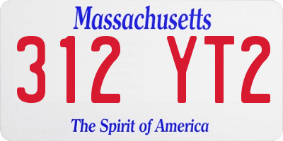 MA license plate 312YT2