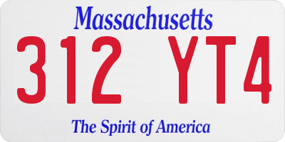 MA license plate 312YT4