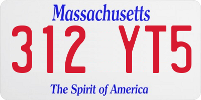 MA license plate 312YT5