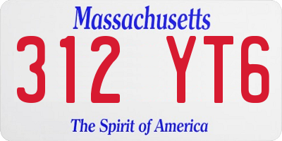 MA license plate 312YT6