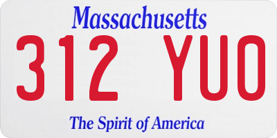 MA license plate 312YU0